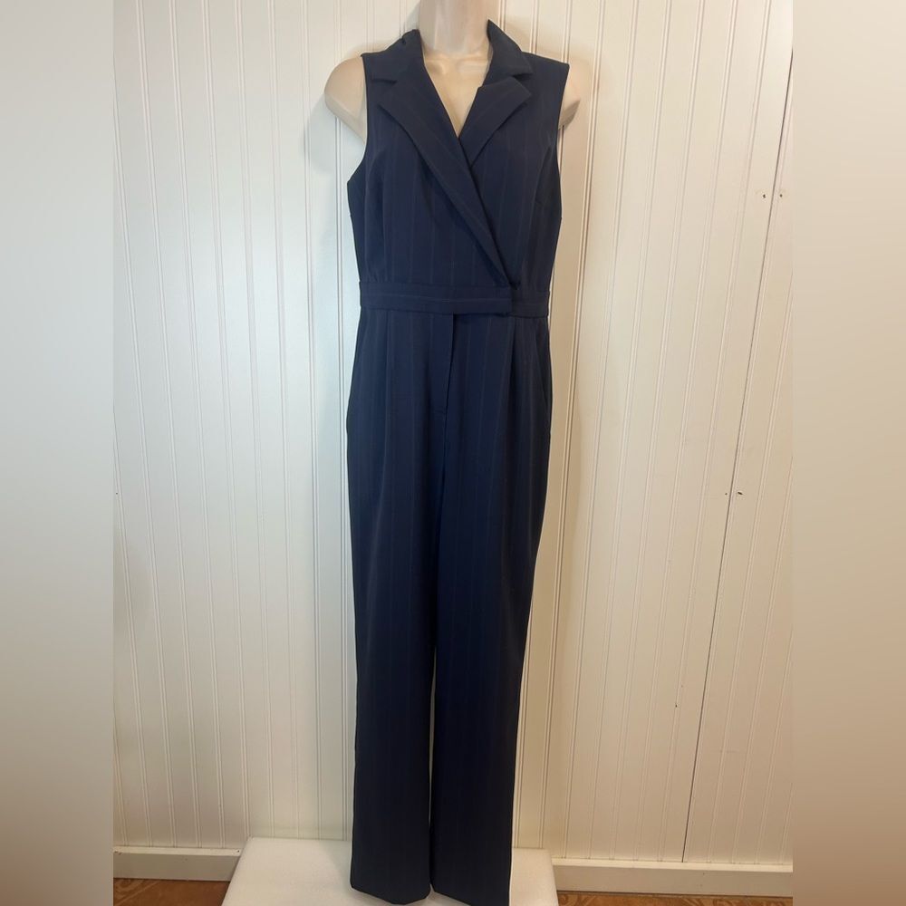 ANTONIO MELANI women Dark Blue Striped Jumpsuit size 6